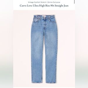 Abercrombie Curve Love Ultra High Rise 90s Straight Jean women’s jeans size 26